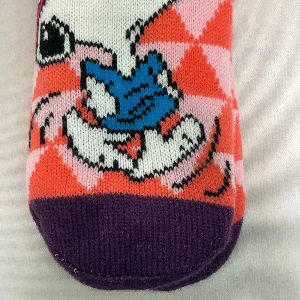 Peanuts Snoopy Sherpa Lined Orange Non-Slip Slipper Socks Women's One Size NWT